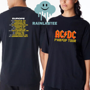 ACDC 2025 European Power Up Tour Dates Two Sided T-Shirt