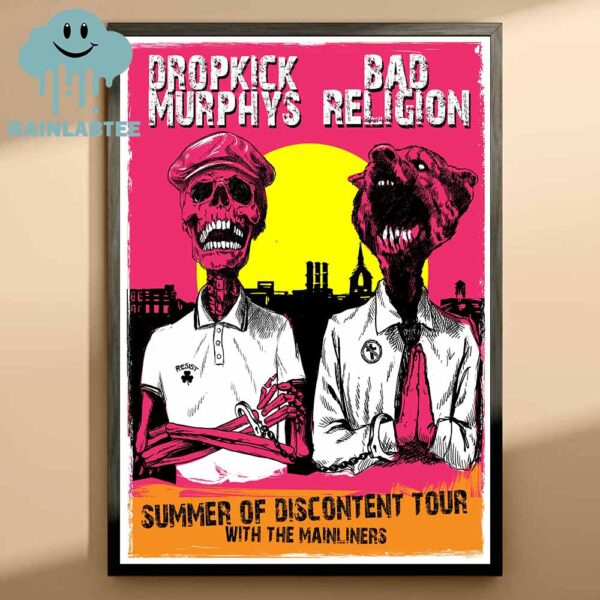 Bad Religion And Dropkick Murphys Summer Of Discontent Tour 2025 Home Decor Poster Canvas