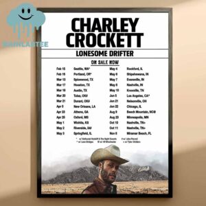 Charley Crockett Lonesome Drifter 2025 Tour Dates Home Decor Poster Canvas