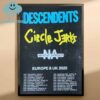 Circle Jerks Descendents 2025 Europe And Uk Tour Dates Negative Approach Home Decor Poster Canvas