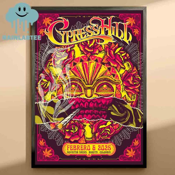 Cypress Hill Movistar Arena 2025 Bogota Colombia On February 6th Home Decor Poster Canvas