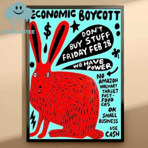 Economy BoyCott Dont Buy Stuff Friday Fenbruary 28th 2025 Home Decor Poster Canvas