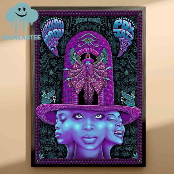 Erykah Badu PDX Jazz Festival 2025 Moda Center On February 21st Home Decor Poster Canvas