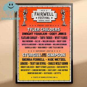 FairWell Festival 2025 Lineup Redond Oregon On July 18th 19th Home Decor Poster Canvas