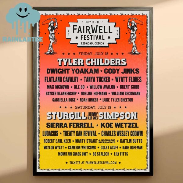 FairWell Festival 2025 Lineup Redond Oregon On July 18th 19th Home Decor Poster Canvas