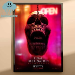 Final Destination Bloodlines In Theaters May 16th 2025 Death Runs In The Family Movie Film Home Decor Poster Canvas