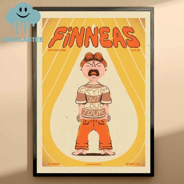 Finneas Detroit Michigan 2025 The Fillmore Detroit On February 25th For Cryin Out Loud Tour Home Decor Poster Canvas