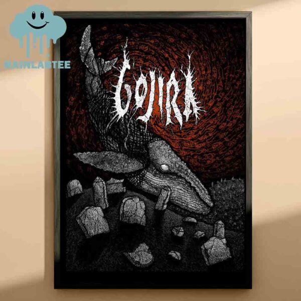 Gojira Band A Ghost In The Void World Whale Day Collection Rockabilia Exclusive Limited Screenprint Home Decor Poster Canvas