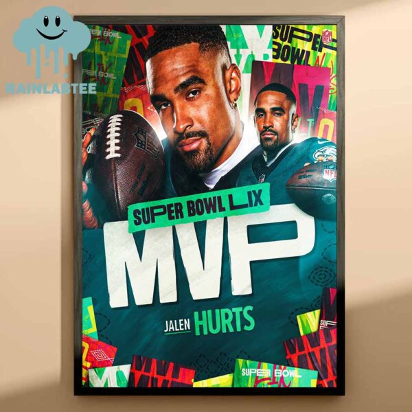 Jalen Hurts Philadelphia Eagles MVP Super Bowl LIX Home Decor Poster Canvas