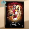 Jayden Daniels Washington Commanders 2024 NFL Offensive Rookie Of The Year Jersey Number Collage Signed Home Decor Poster Canvas