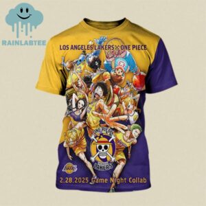 Los Angeles Lakers x One Piece Game Night Collab On February 28th 2025 All Over Print T-Shirt Hoodie Sweater