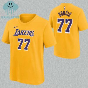 Luka Doncic Los Angeles Lakers NBA Icon Name And Number All Over Print T-Shirt