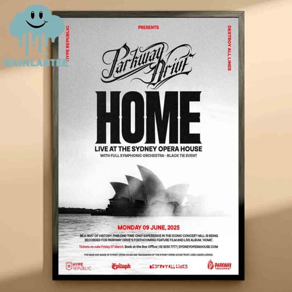 Parkway Drive Band Sydney Opera House Live Album Home On June 9th 2025 Home Decor Poster Canvas