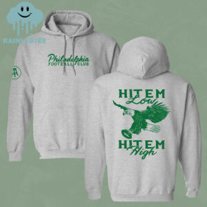 Philadelphia Eagles Hit ‘Em Low Hit ‘Em High All Over Print Hoodie