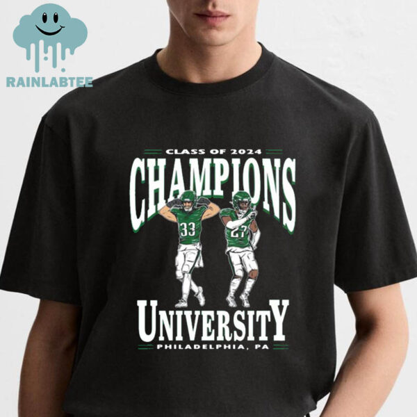 Philadelphia Eagles NFL World Champions LIX Class Of 2024 University Unisex T-Shirt Hoodie Sweater