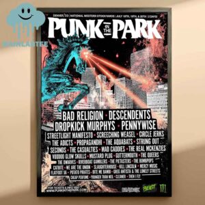 Punk In The Park Denver CO 2025 National Western Stockyards On July 18th 19th 20th Lineup Home Decor Poster Canvas