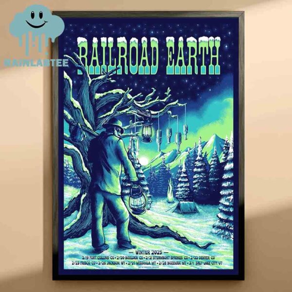 Railroad Earth 2025 Winter Tour Dates Home Decor Poster Canvas