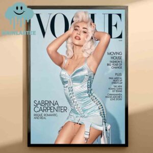 Sabrina Carpenter On Vogue Magazine Cover Issue 2025 Home Decor Poster Canvas