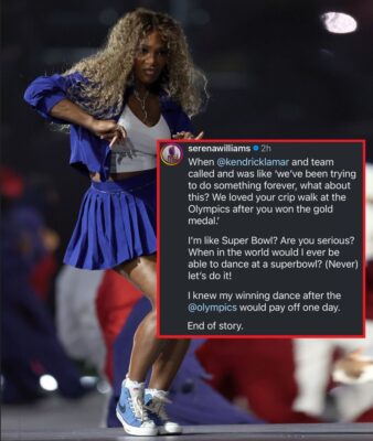 Serena Williams reveals why she decided to Crip Walk at the Super Bowl