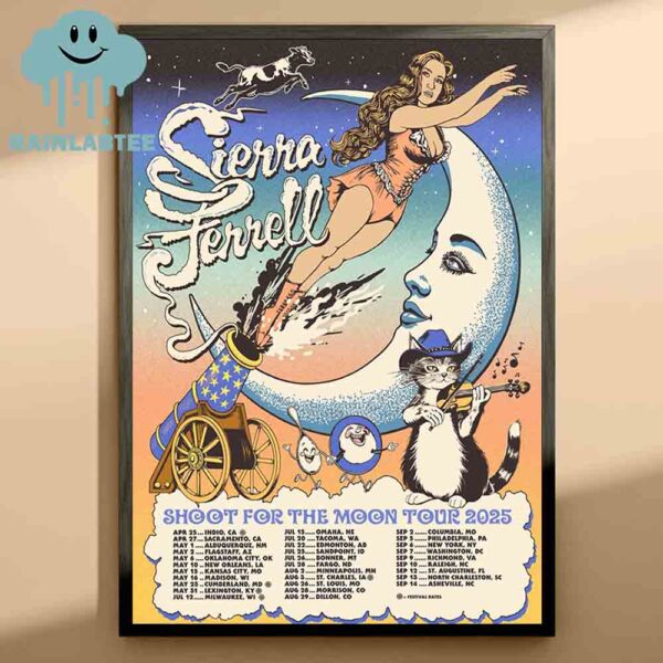 Sierra Ferrell 2025 Shoot For The Moon Tour Dates Home Decor Poster Canvas