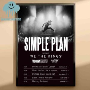 Simple Plan US Show 2025 Bethlehem PA Buffalo NY New Haven CT Portland ME Louisville KY Home Decor Poster Canvas