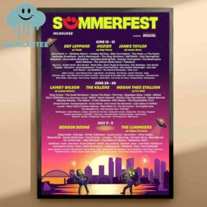 Summerfest 2025 Milwauke Lineup From June 9th To July 5th Home Decor Poster Canvas