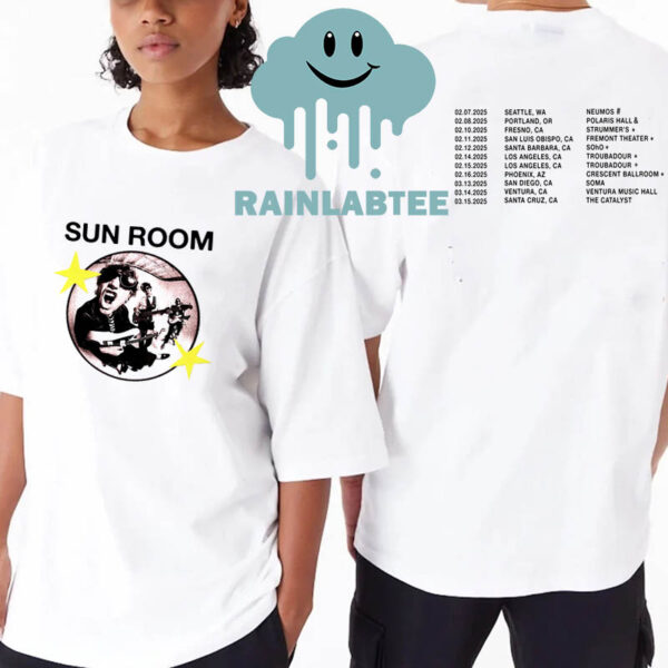 Sun Room Band West Coast 2025 Tour Dates Two Sided T-Shirt