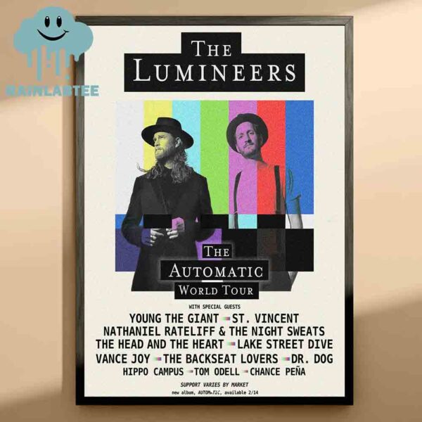 The Lumineers The Automatic World Tour 2025 Home Decor Poster Canvas