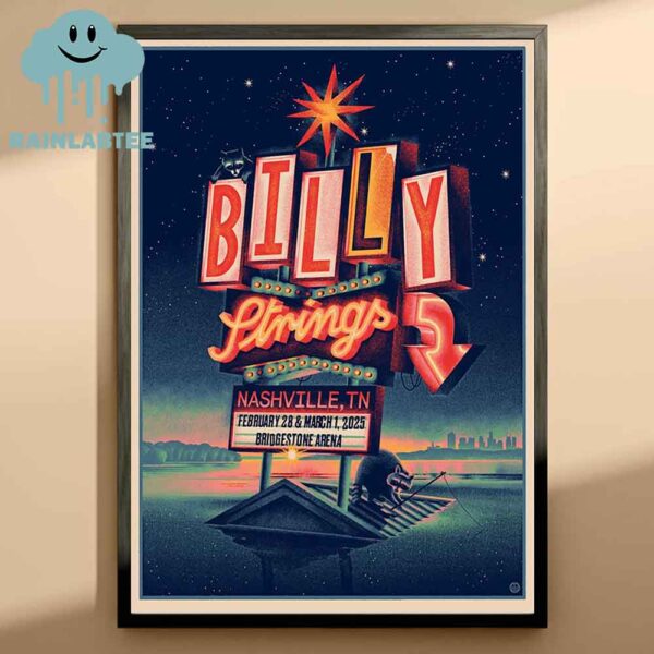 Billy Strings Nashville TN Winter Tour 2025 Bridgestone Arena On February 28th March 1st Home Decor Poster Canvas