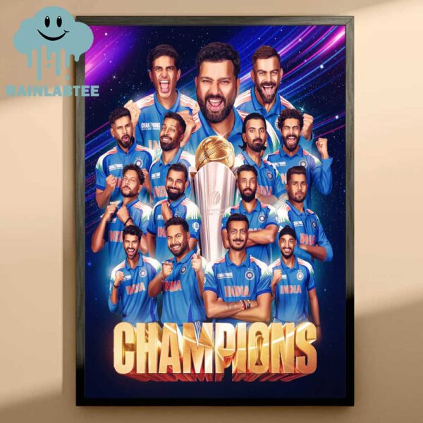 Champions Trophy IPL Final 2025 Congratulations Team India Home Decor Poster Canvas