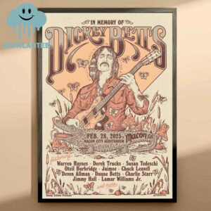 Duane Betts Macon GA 2025 Macon City Auditorium On February 28th Home Decor Poster Canvas