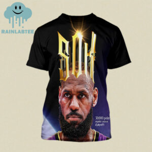 Lebron James NBA 50K CAREER POINTS Regular Season And Playoff Combinded All Over Print Shirt