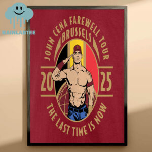 Men’s Burgundy John Cena Farewell Tour 2025 Brussels Home Decor Poster Canvas