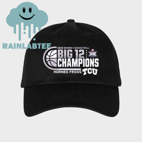 TCU Horned Frogs 2025 Big 12 Women’s Basketball Conference Tournament Champions Locker Room Classic Hat Cap Black