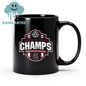 South Carolina Gamecocks 2025 SEC Women’s Basketball Conference Tournament Champions Locker Room Ceramic Mug Cup Black